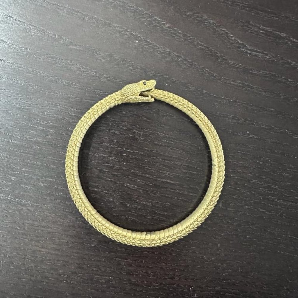 Brass Snake ouroboros bracelet